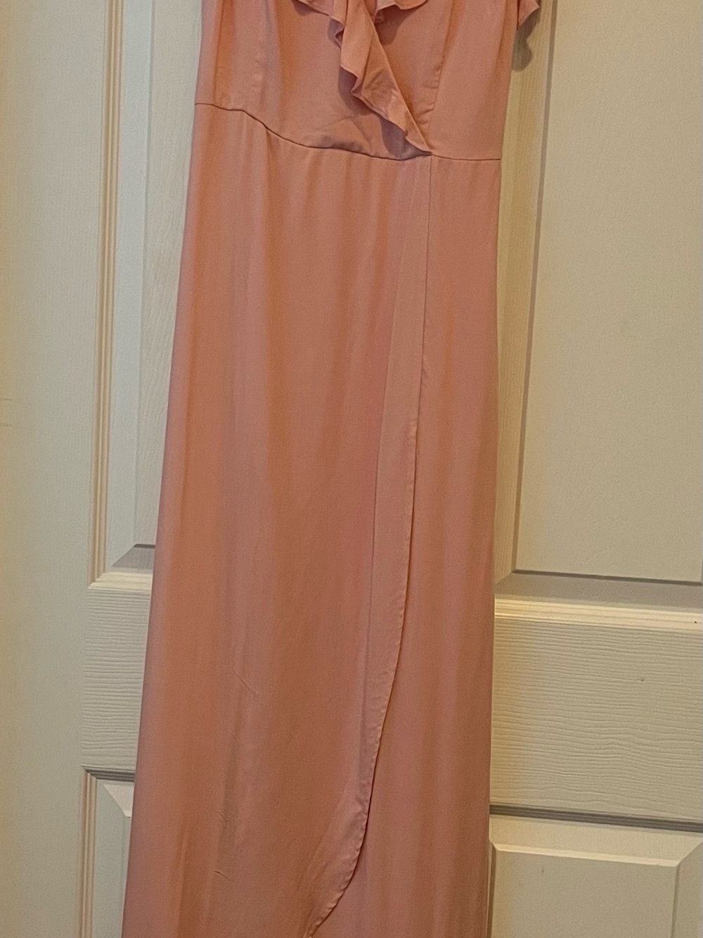 PAIGE Ruffle Maxi Dress Barbiecore Flowy Wrap Coquette Resort XS - Picture 4 of 14